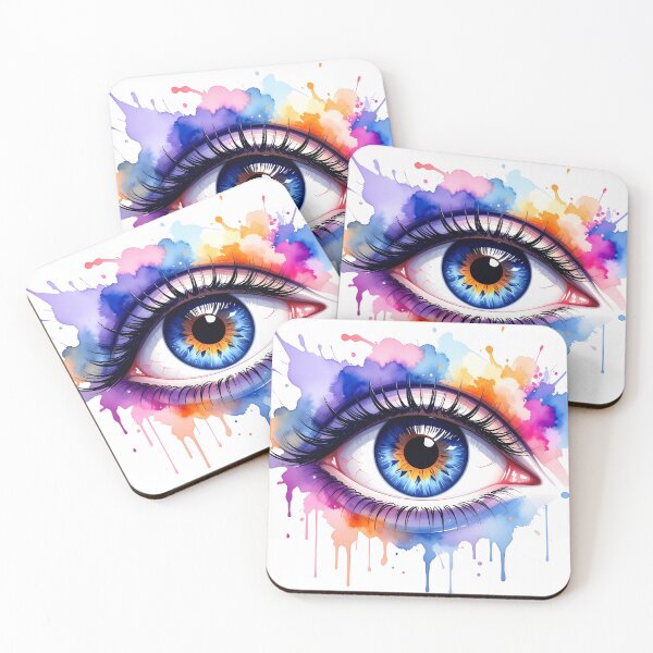 Item preview, Female eye, blue, in translucent watercolors designed and sold by LiskoDesign.