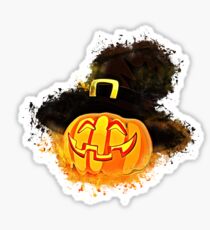 Halloween pumpkin glowing Art Sticker