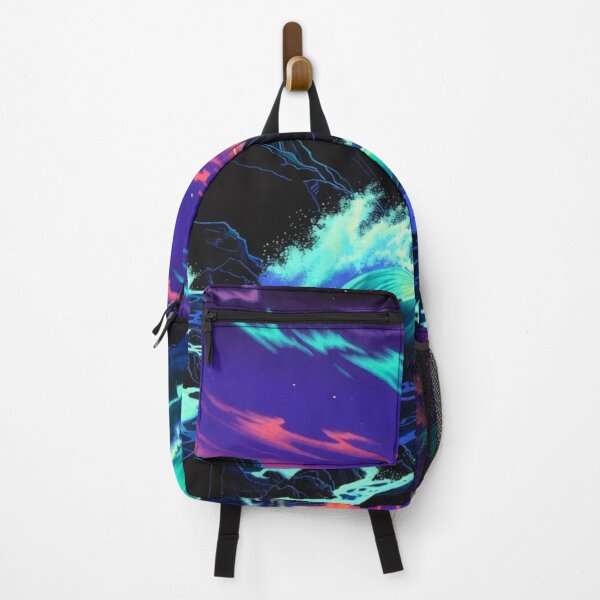 Item preview, Neon Synthwave Ocean Wave - Retro Abstract Seascape Art designed and sold by Nexus Space.