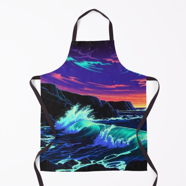 Item preview, Neon Synthwave Ocean Wave - Retro Abstract Seascape Art designed and sold by Nexus Space.