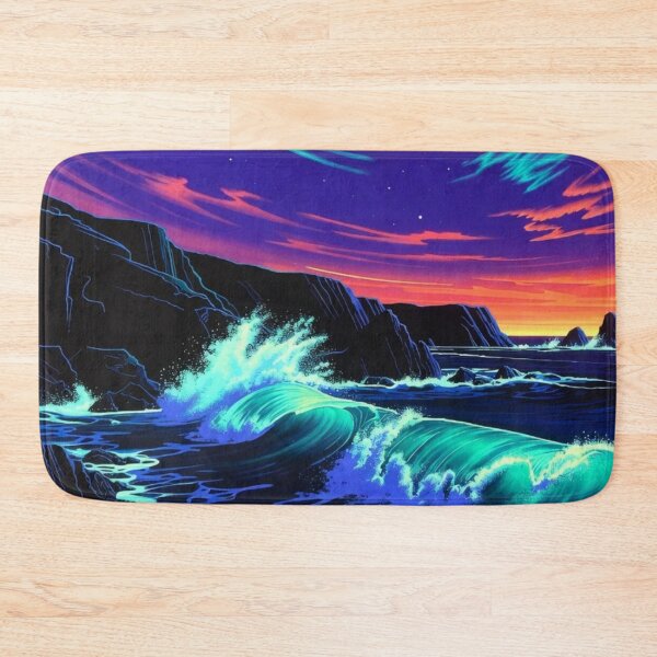 Item preview, Neon Synthwave Ocean Wave - Retro Abstract Seascape Art designed and sold by Nexus Space.