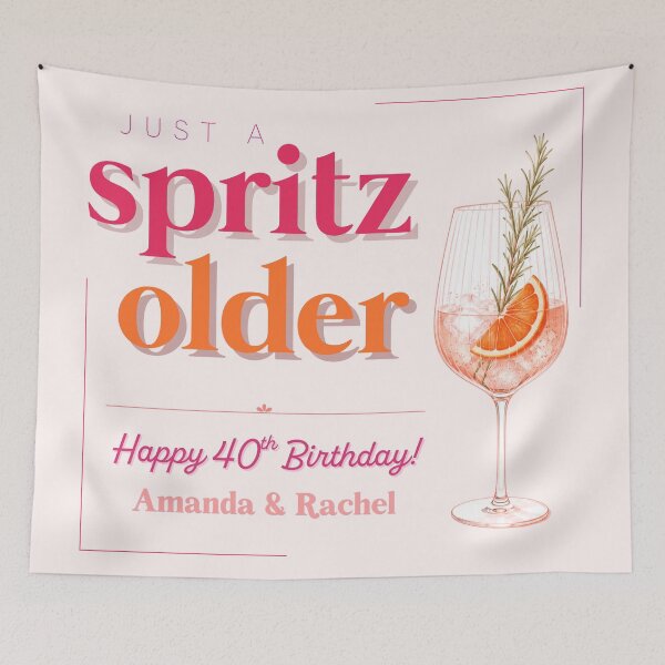 Item preview, 40th Birthday Tapestry 3 - just a spritz older designed and sold by taylorvinyls.