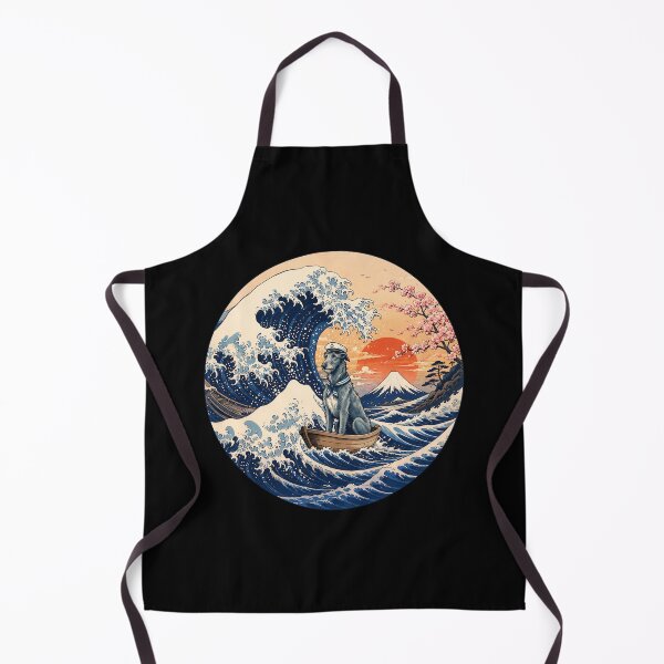 Item preview, Funny Scottish Deerhound Captain Japanese Kanagawa Wave Japan Boat Mom Dad Kids designed and sold by FurryHavenPH.