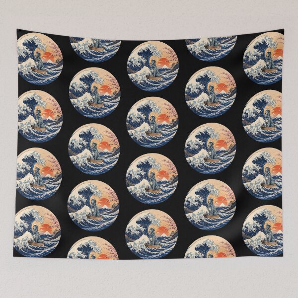 Item preview, Funny Scottish Deerhound Captain Japanese Kanagawa Wave Japan Boat Mom Dad Kids designed and sold by FurryHavenPH.