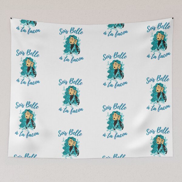 Item preview, Be beautiful in your own way - popular french quotes theme gifts (aqua blue) designed and sold by RebelliousRosee.
