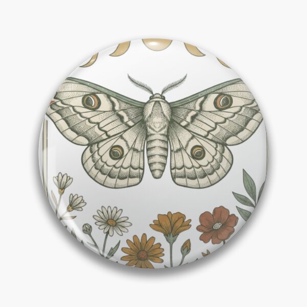Item preview, Vintage Cottagecore Moth and Moon Phases Floral designed and sold by Emerald Deep.