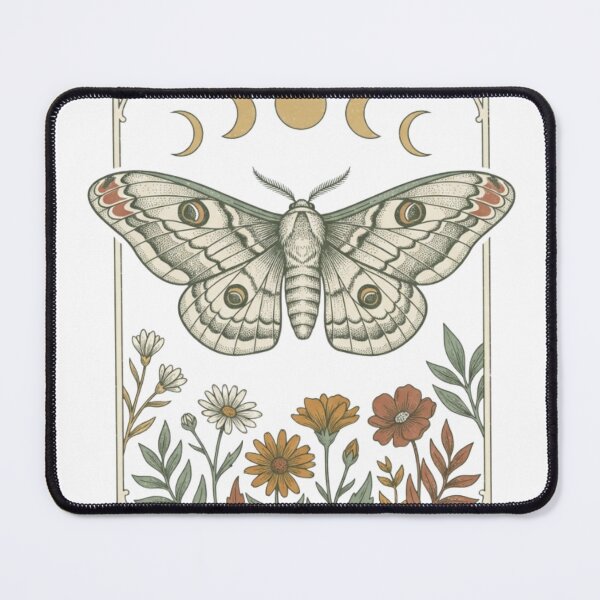 Item preview, Vintage Cottagecore Moth and Moon Phases Floral designed and sold by Emerald Deep.