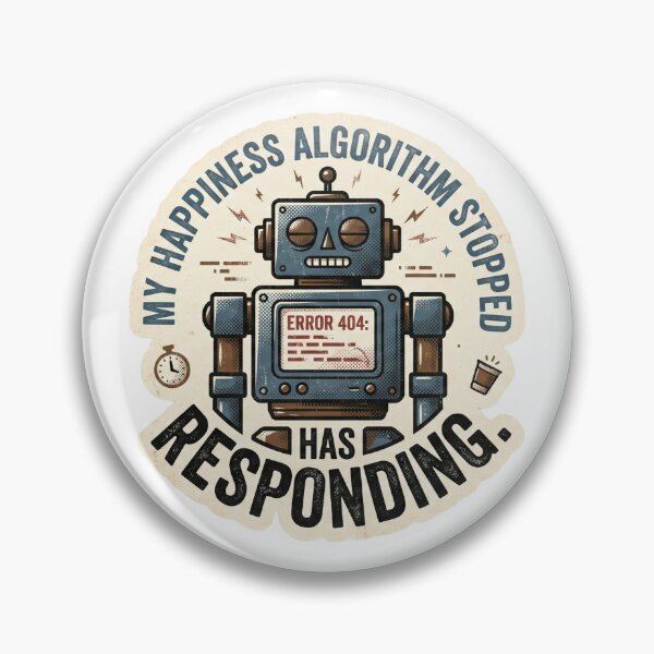 Item preview, Happiness Algorithm Stopped Responding - Error 404 Vintage Robot designed and sold by 0Zetgest.