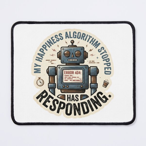 Item preview, Happiness Algorithm Stopped Responding - Error 404 Vintage Robot designed and sold by 0Zetgest.
