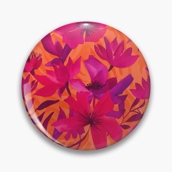 Item preview, Bold Tropical Blooms Jungle Reverie Pink Orange designed and sold by artsandsoul.