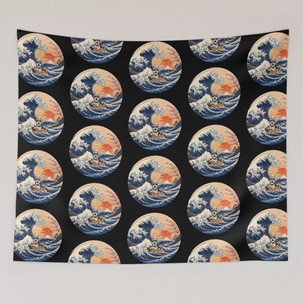 Item preview, Funny Shepsky Captain Japanese Kanagawa Wave Japan Boat Mom Dad Kids designed and sold by FurryHavenPH.