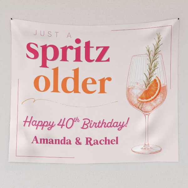 Item preview, 40th Birthday Tapestry 5 - just a spritz older designed and sold by taylorvinyls.