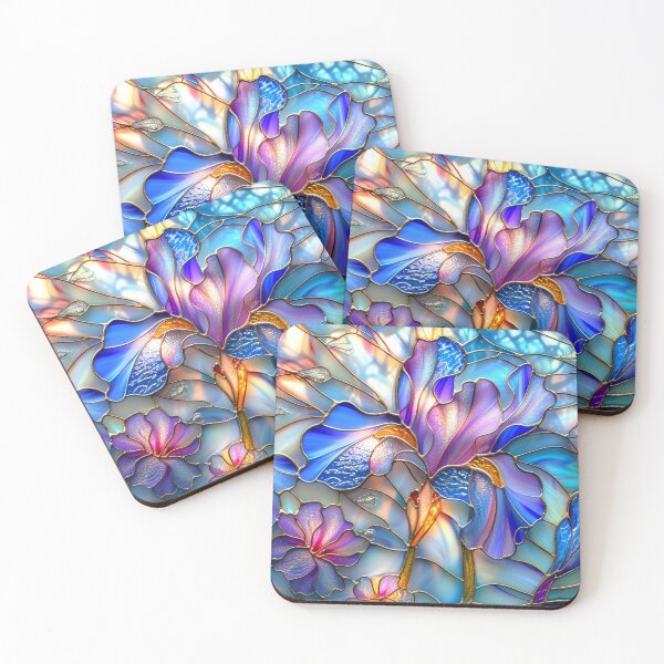 Item preview, Iris Stained Glass Floral Design designed and sold by MargaretWiktor.