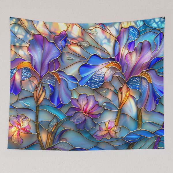 Item preview, Iris Stained Glass Floral Design  designed and sold by MargaretWiktor.
