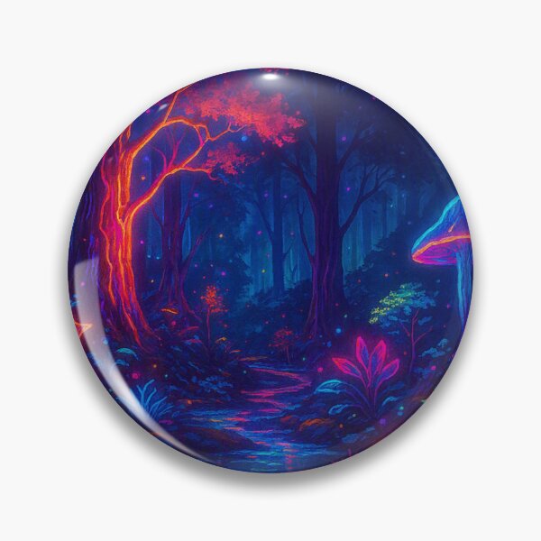 Item preview, Neon Enchanted Forest Path - Psychedelic Mushroom Nature Art designed and sold by Nexus Space.