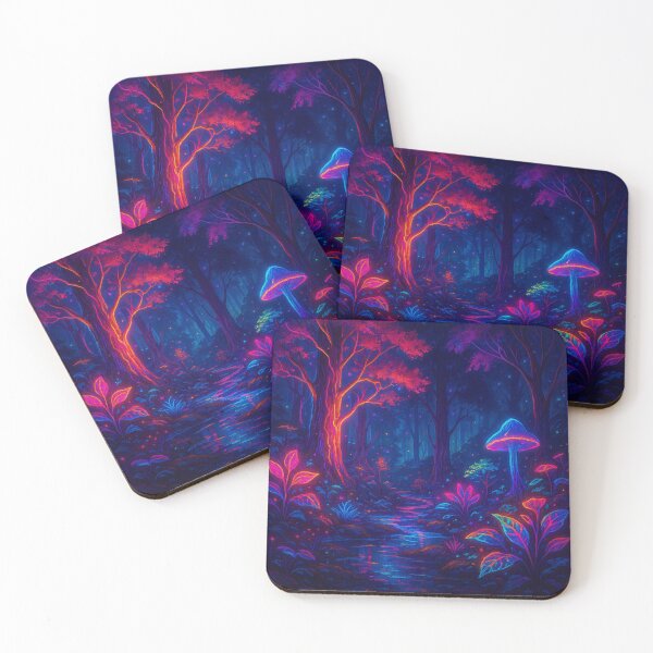 Item preview, Neon Enchanted Forest Path - Psychedelic Mushroom Nature Art designed and sold by Nexus Space.