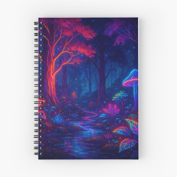 Item preview, Neon Enchanted Forest Path - Psychedelic Mushroom Nature Art designed and sold by Nexus Space.
