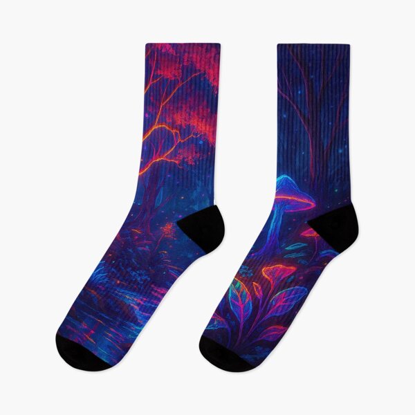 Item preview, Neon Enchanted Forest Path - Psychedelic Mushroom Nature Art designed and sold by Nexus Space.