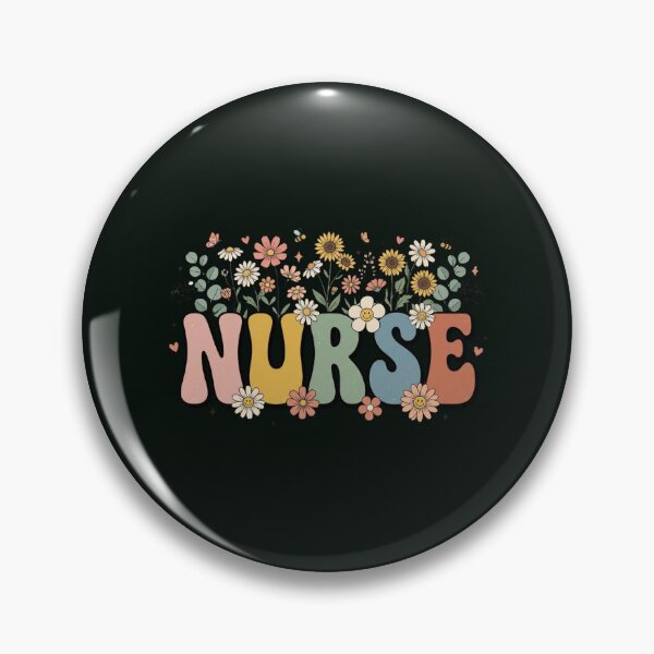 Item preview, Retro Groovy Nurse Wildflower Garden Aesthetic Medical Apparel designed and sold by PACS0011.
