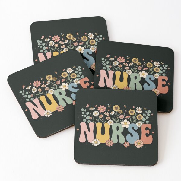 Item preview, Retro Groovy Nurse Wildflower Garden Aesthetic Medical Apparel designed and sold by PACS0011.