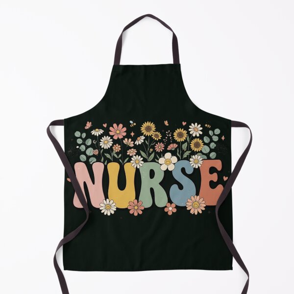 Item preview, Retro Groovy Nurse Wildflower Garden Aesthetic Medical Apparel designed and sold by PACS0011.