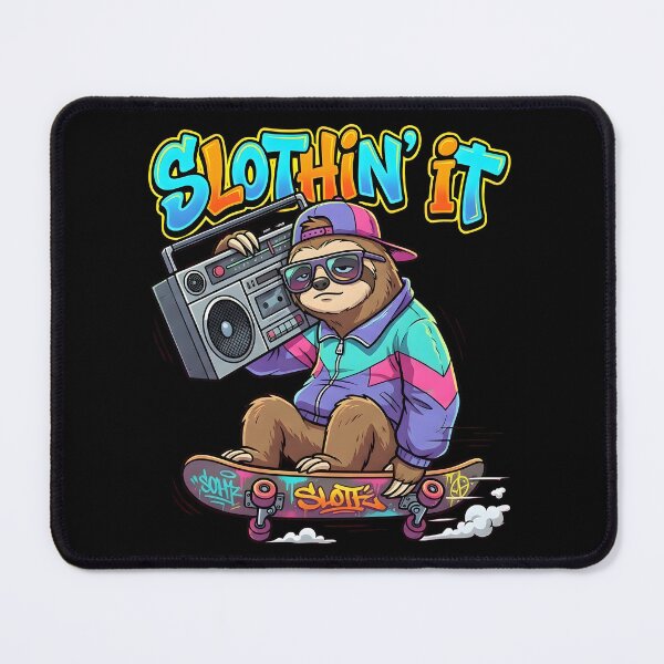 Item preview, Slothin It Retro Rad Skater designed and sold by SillyPawsStudio.