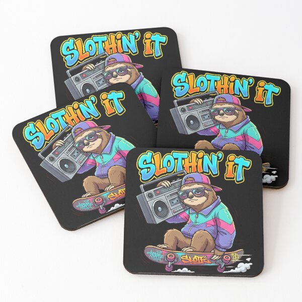 Item preview, Slothin It Retro Rad Skater designed and sold by SillyPawsStudio.