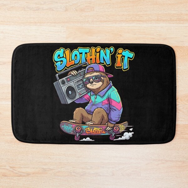 Item preview, Slothin It Retro Rad Skater designed and sold by SillyPawsStudio.