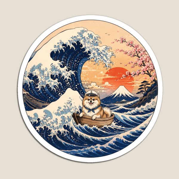 Item preview, Funny Shiranian Captain Japanese Kanagawa Wave Japan Boat Mom Dad Kids designed and sold by FurryHavenPH.