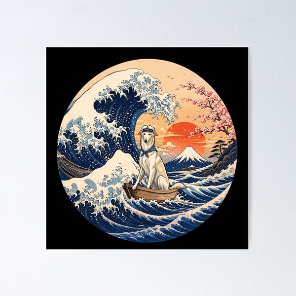 Item preview, Funny Silken Windhound Captain Japanese Kanagawa Wave Japan Boat Mom Dad Kids designed and sold by FurryHavenPH.