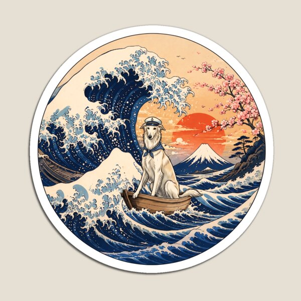 Item preview, Funny Silken Windhound Captain Japanese Kanagawa Wave Japan Boat Mom Dad Kids designed and sold by FurryHavenPH.