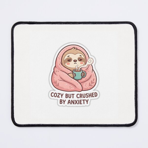 Item preview, Cozy Sloth In Blanket Stressed But Warm Sticker designed and sold by yanejoy.