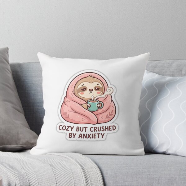 Item preview, Cozy Sloth In Blanket Stressed But Warm Sticker designed and sold by yanejoy.