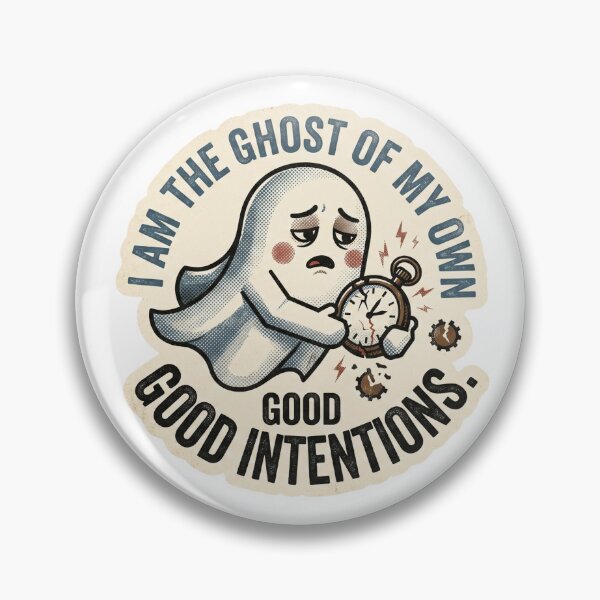 Item preview, Ghost Of My Own Good Intentions - Funny Retro Spooky Art designed and sold by 0Zetgest.