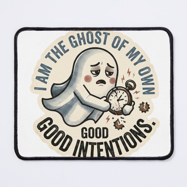 Item preview, Ghost Of My Own Good Intentions - Funny Retro Spooky Art designed and sold by 0Zetgest.