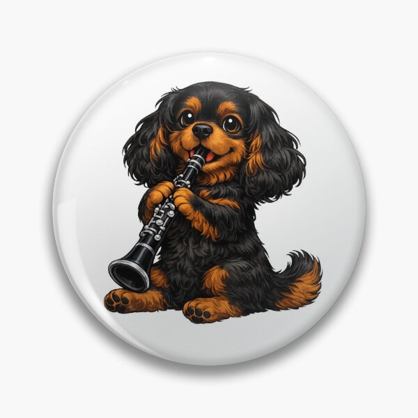 Artikelvorschau, Clarinet playing Black and Tan Cavalier entworfen und verkauft von SpottyRainbow.
