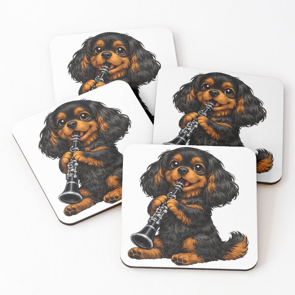 Item preview, Clarinet playing Black and Tan Cavalier designed and sold by SpottyRainbow.