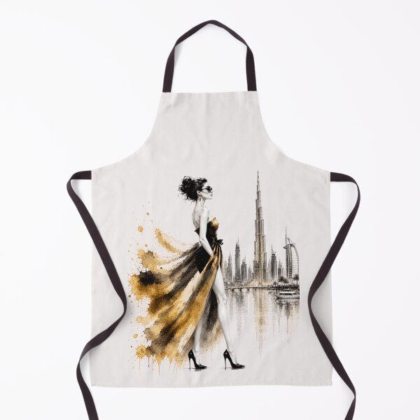 Item preview, Elegant fashion woman in Dubai – Luxury Fashion Watercolor Art. Gold. designed and sold by NewtBoo.