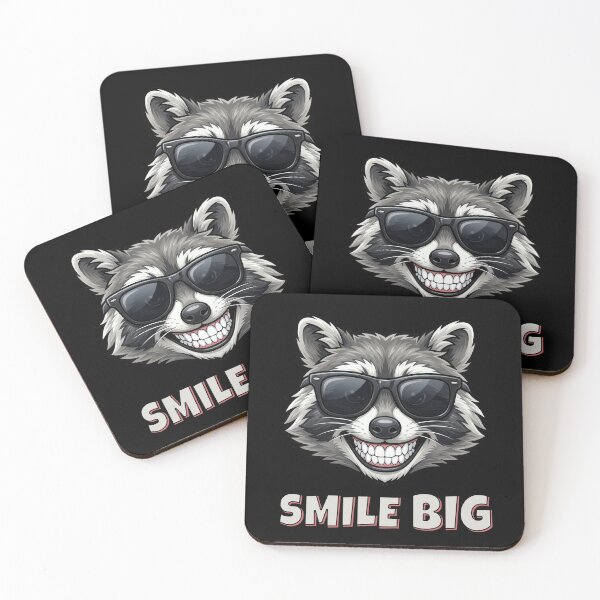 Item preview, Smile Big Funny Raccoon Sunglasses Retro Graphic designed and sold by DigitalArtx-com.