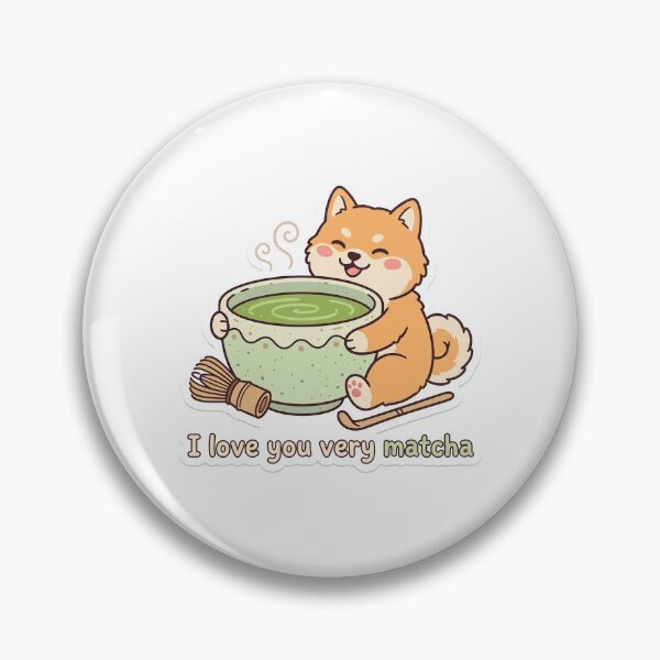 Item preview, Cute Shiba Inu Matcha Sticker - I Love You Very Matcha Decal designed and sold by Matcha & Midnight.