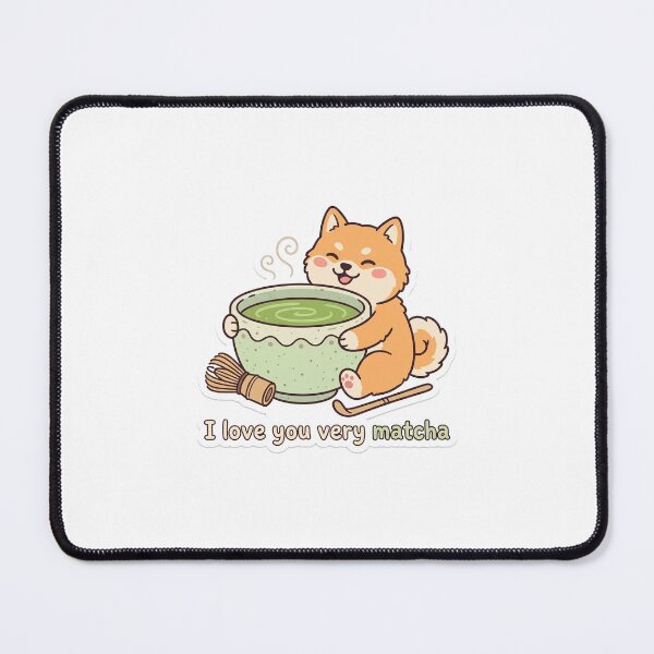 Item preview, Cute Shiba Inu Matcha Sticker - I Love You Very Matcha Decal designed and sold by Matcha & Midnight.