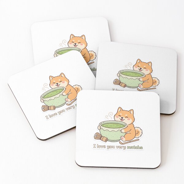 Item preview, Cute Shiba Inu Matcha Sticker - I Love You Very Matcha Decal designed and sold by Matcha & Midnight.
