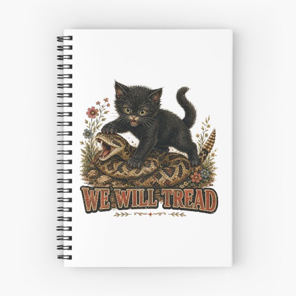 Item preview, We Will Tread Black Kitten Rattlesnake Design designed and sold by VHSmeow.