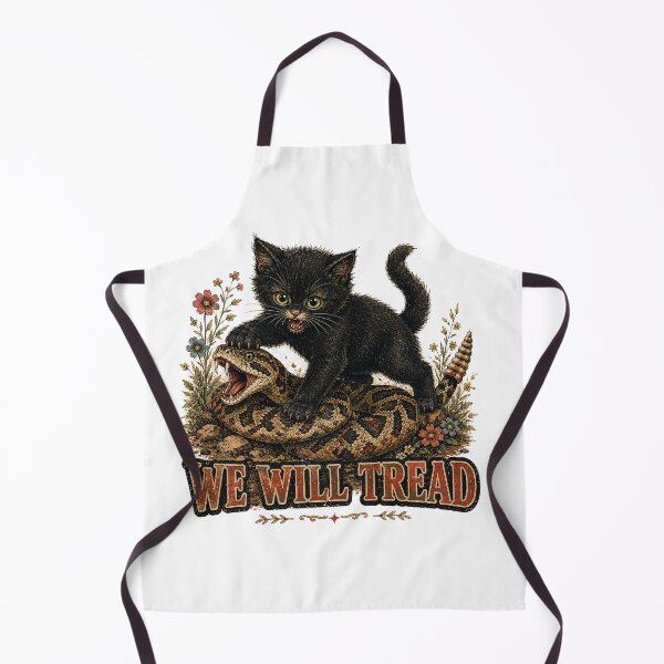 Item preview, We Will Tread Black Kitten Rattlesnake Design designed and sold by VHSmeow.