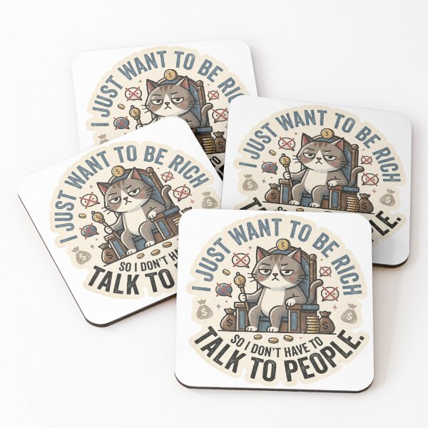 Item preview, I Just Want To Be Rich - Introvert Cat Vintage Typography designed and sold by 0Zetgest.
