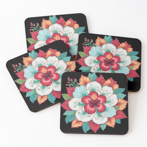 Item preview, Hibiscus Folk Embroidery Mandala Clipart Collection 2 designed and sold by PlayPlearnZone.
