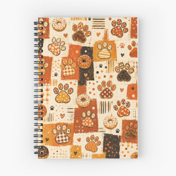 Item preview, Cute Paw Print Donut Pattern Warm Autumn Colors designed and sold by Mindworx21.