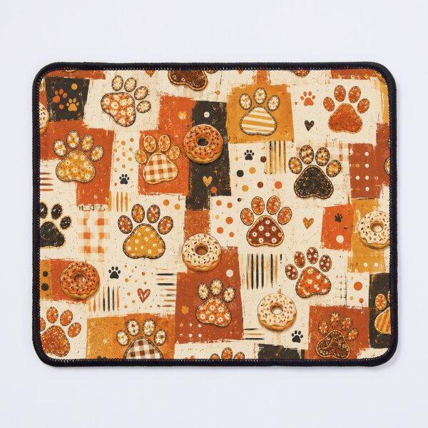 Item preview, Cute Paw Print Donut Pattern Warm Autumn Colors designed and sold by Mindworx21.
