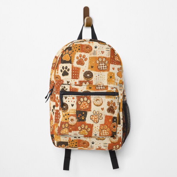 Item preview, Cute Paw Print Donut Pattern Warm Autumn Colors designed and sold by Mindworx21.