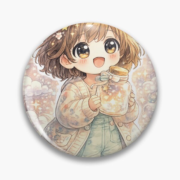 Item preview, Wish Jar Chibi Girl – Cute Kawaii Sticker designed and sold by blossomfun.